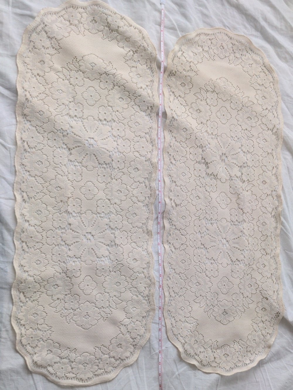Pair Of Vintage Lace Table Runners 34 Inch